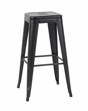 English Elm 30 Inch Backless Metal Counter Stools Set of 4 for Kitchen Island Bar or Cafe Matte Black B347P471171