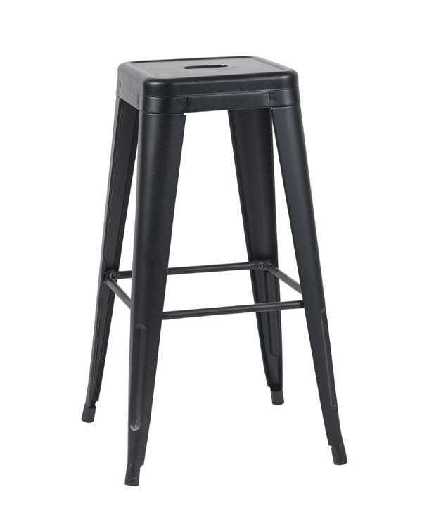 English Elm 30 Inch Backless Metal Counter Stools Set of 4 for Kitchen Island Bar or Cafe Matte Black B347P471171