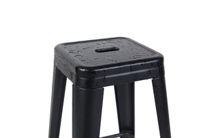 English Elm 30 Inch Backless Metal Counter Stools Set of 4 for Kitchen Island Bar or Cafe Matte Black B347P471171