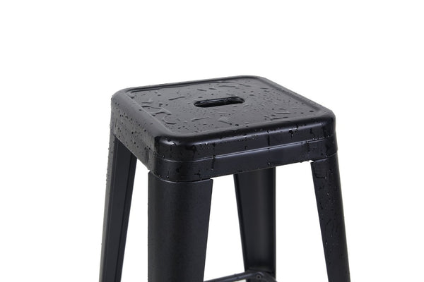 English Elm 30 Inch Backless Metal Counter Stools Set of 4 for Kitchen Island Bar or Cafe Matte Black B347P471171