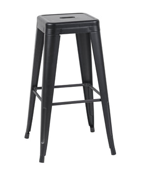 English Elm 30 Inch Backless Metal Counter Stools Set of 4 for Kitchen Island Bar or Cafe Matte Black B347P471171