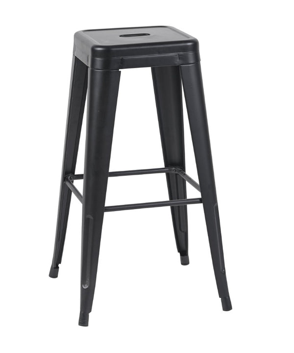 English Elm 30 Inch Backless Metal Counter Stools Set of 4 for Kitchen Island Bar or Cafe Matte Black B347P471171