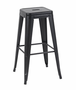 English Elm 30 Inch Backless Metal Counter Stools Set of 4 for Kitchen Island Bar or Cafe Matte Black B347P471171