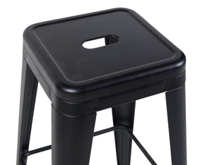 English Elm 30 Inch Backless Metal Counter Stools Set of 4 for Kitchen Island Bar or Cafe Matte Black B347P471171