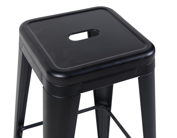 English Elm 30 Inch Backless Metal Counter Stools Set of 4 for Kitchen Island Bar or Cafe Matte Black B347P471171