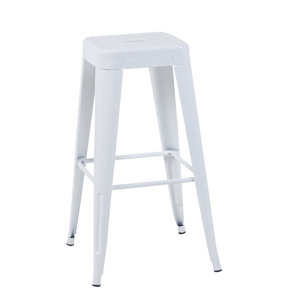 English Elm 30 Inch Backless Metal Counter Stools Set of 2 Industrial Kitchen Island Seating White B347P471182