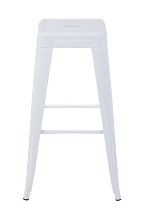 English Elm 30 Inch Backless Metal Counter Stools Set of 2 Industrial Kitchen Island Seating White B347P471182