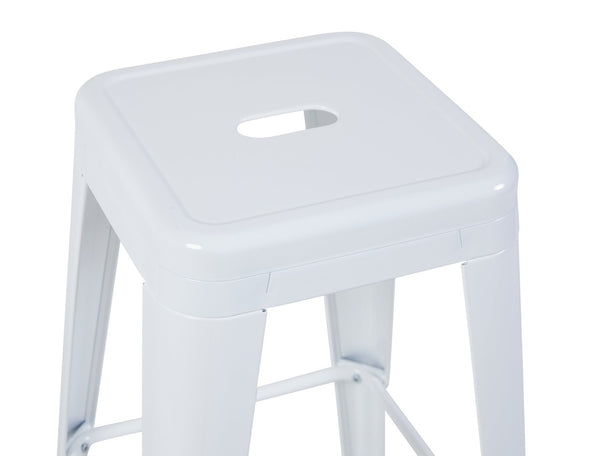 English Elm 30 Inch Backless Metal Counter Stools Set of 2 Industrial Kitchen Island Seating White B347P471182