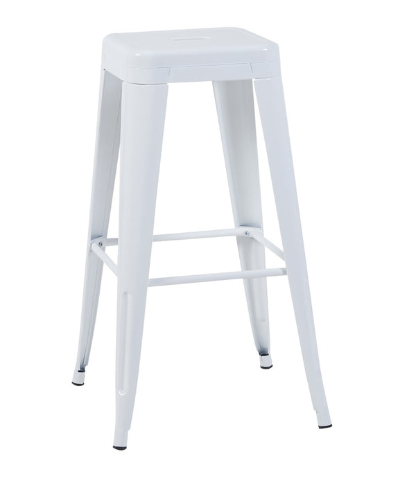 English Elm 30 Inch Backless Metal Counter Stools Set of 2 Industrial Kitchen Island Seating White B347P471182