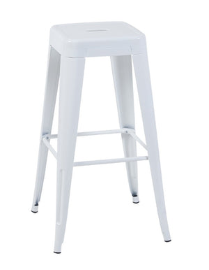 English Elm 30 Inch Backless Metal Counter Stools Set of 4 for Kitchen Island Bar or Cafe White B347P471183