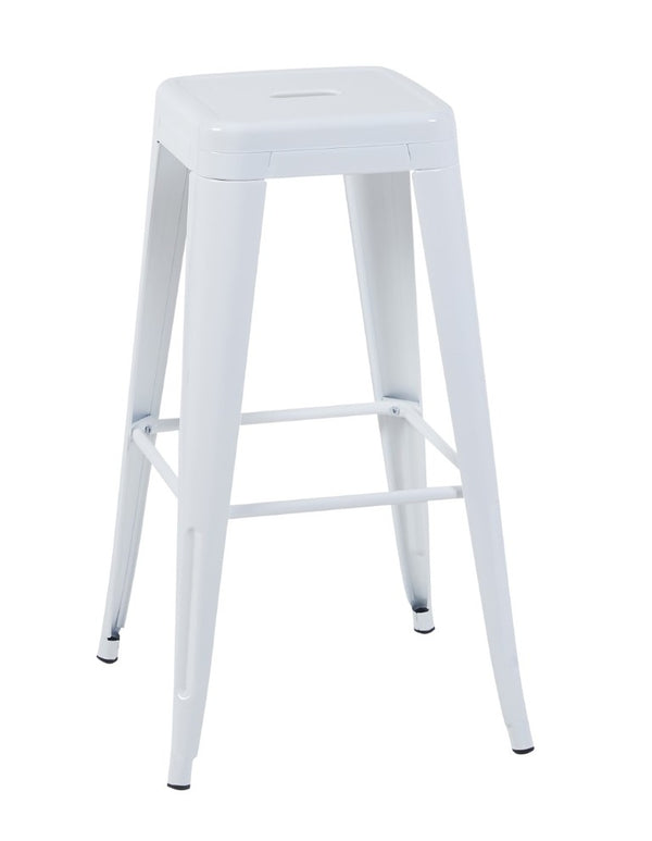 English Elm 30 Inch Backless Metal Counter Stools Set of 4 for Kitchen Island Bar or Cafe White B347P471183