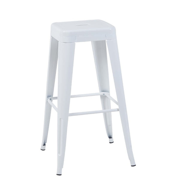 English Elm 30 Inch Backless Metal Counter Stools Set of 4 for Kitchen Island Bar or Cafe White B347P471183