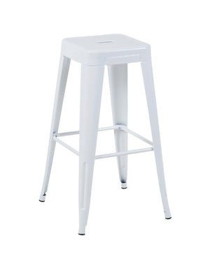 English Elm 30 Inch Backless Metal Counter Stools Set of 4 for Kitchen Island Bar or Cafe White B347P471183
