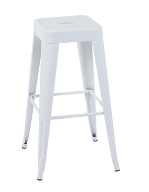 English Elm 30 Inch Backless Metal Counter Stools Set of 4 for Kitchen Island Bar or Cafe White B347P471183