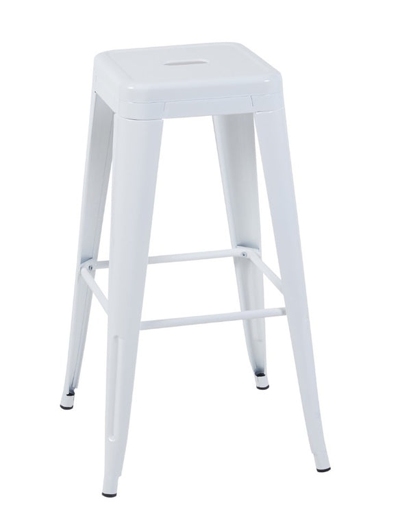 English Elm 30 Inch Backless Metal Counter Stools Set of 4 for Kitchen Island Bar or Cafe White B347P471183
