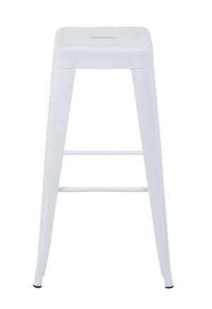English Elm 30 Inch Backless Metal Counter Stools Set of 4 for Kitchen Island Bar or Cafe White B347P471183