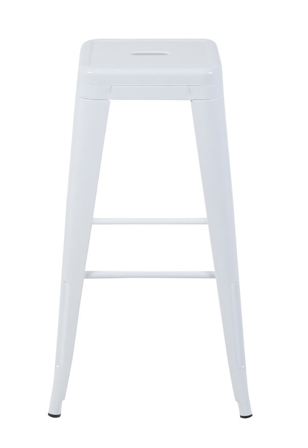 English Elm 30 Inch Backless Metal Counter Stools Set of 4 for Kitchen Island Bar or Cafe White B347P471183