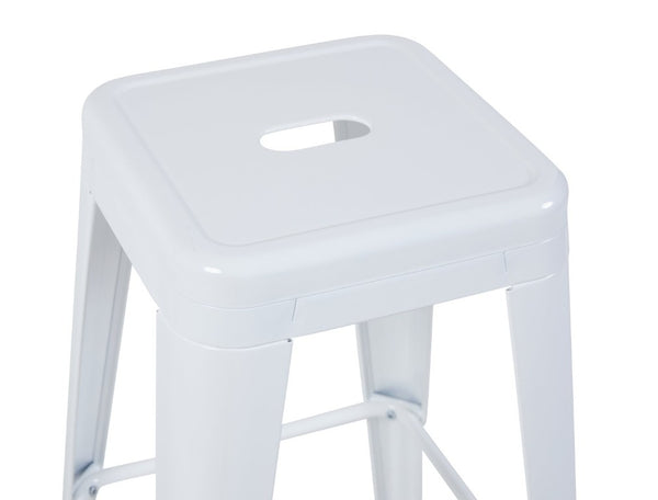 English Elm 30 Inch Backless Metal Counter Stools Set of 4 for Kitchen Island Bar or Cafe White B347P471183
