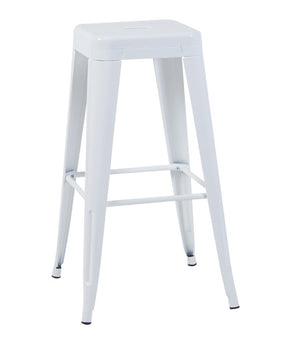 English Elm 30 Inch Backless Metal Counter Stools Set of 4 for Kitchen Island Bar or Cafe White B347P471183
