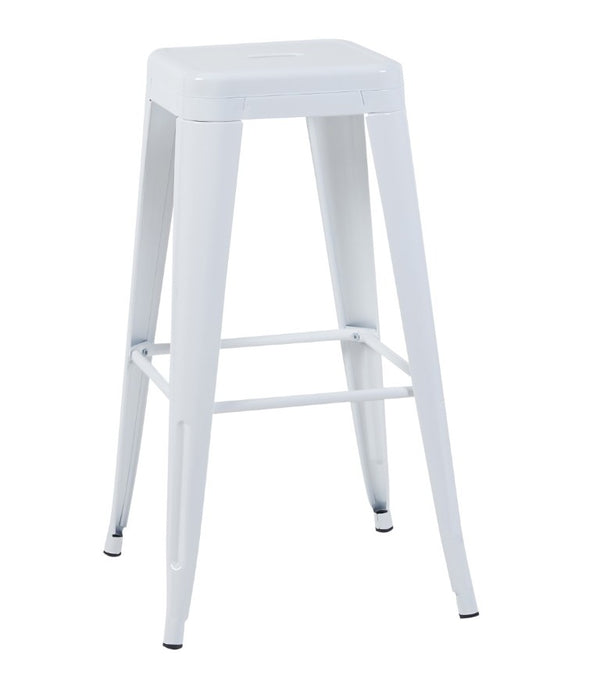 English Elm 30 Inch Backless Metal Counter Stools Set of 4 for Kitchen Island Bar or Cafe White B347P471183