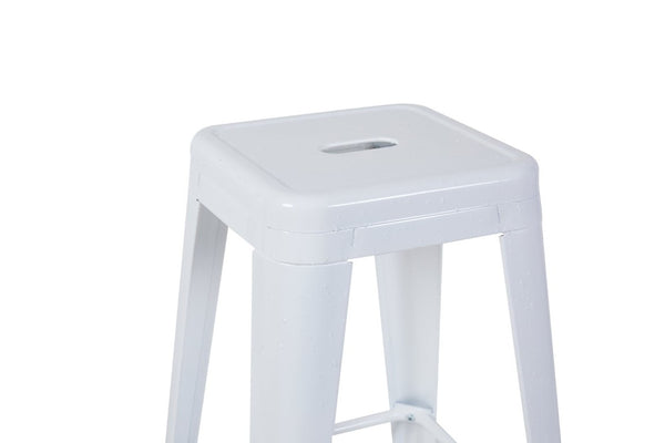 English Elm 30 Inch Backless Metal Counter Stools Set of 4 for Kitchen Island Bar or Cafe White B347P471183