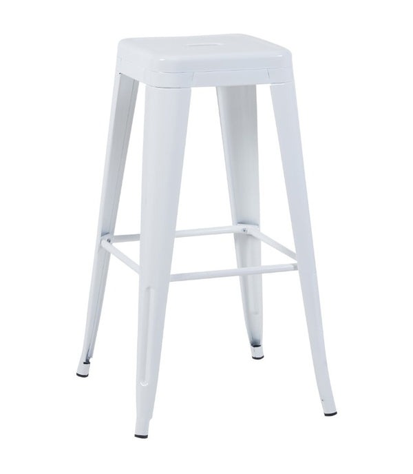 English Elm 30 Inch Backless Metal Counter Stools Set of 4 for Kitchen Island Bar or Cafe White B347P471183