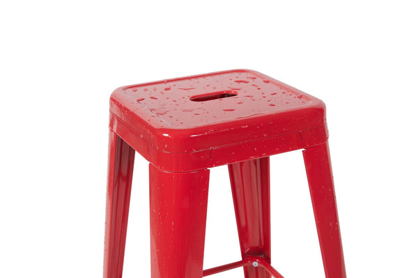 English Elm 30 Inch Backless Metal Counter Stools Set of 2 Industrial Kitchen Island Seating Red B347P472292