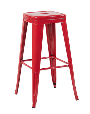 English Elm 30 Inch Backless Metal Counter Stools Set of 2 Industrial Kitchen Island Seating Red B347P472292