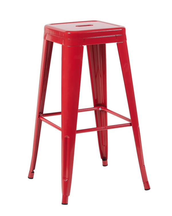English Elm 30 Inch Backless Metal Counter Stools Set of 2 Industrial Kitchen Island Seating Red B347P472292