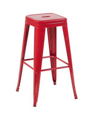 English Elm 30 Inch Backless Metal Counter Stools Set of 4 for Kitchen Island Bar or Cafe Red B347P472295