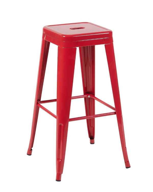 English Elm 30 Inch Backless Metal Counter Stools Set of 4 for Kitchen Island Bar or Cafe Red B347P472295