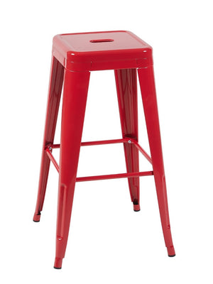 English Elm 30 Inch Backless Metal Counter Stools Set of 4 for Kitchen Island Bar or Cafe Red B347P472295