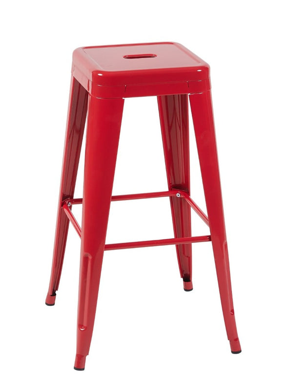 English Elm 30 Inch Backless Metal Counter Stools Set of 4 for Kitchen Island Bar or Cafe Red B347P472295