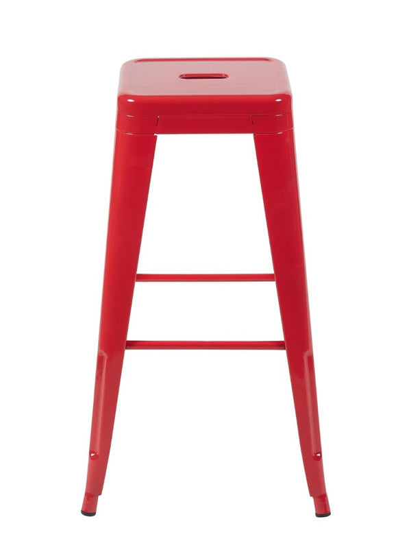 English Elm 30 Inch Backless Metal Counter Stools Set of 4 for Kitchen Island Bar or Cafe Red B347P472295