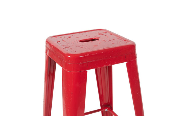 English Elm 30 Inch Backless Metal Counter Stools Set of 4 for Kitchen Island Bar or Cafe Red B347P472295