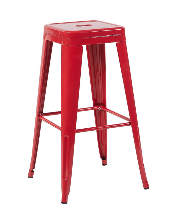 English Elm 30 Inch Backless Metal Counter Stools Set of 4 for Kitchen Island Bar or Cafe Red B347P472295