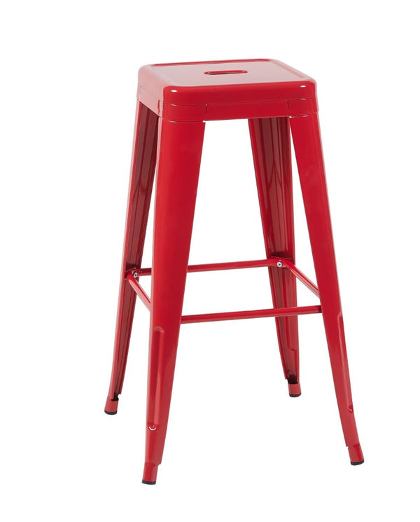English Elm 30 Inch Backless Metal Counter Stools Set of 4 for Kitchen Island Bar or Cafe Red B347P472295