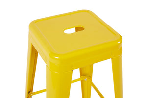 English Elm 30 Inch Backless Metal Counter Stools Set of 2 Industrial Kitchen Island Seating Yellow B347P472297