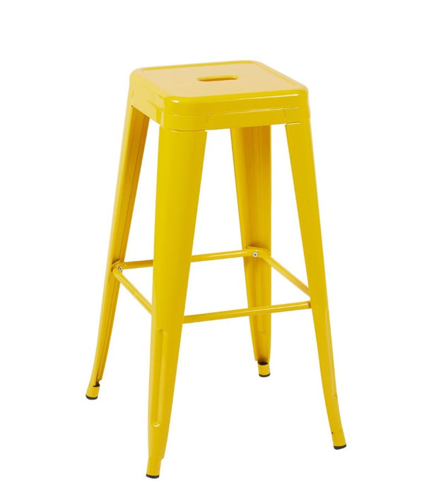 English Elm 30 Inch Backless Metal Counter Stools Set of 4 for Kitchen Island Bar or Cafe Yellow B347P472298