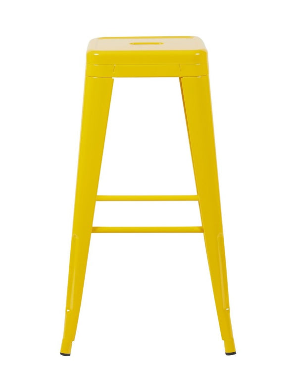 English Elm 30 Inch Backless Metal Counter Stools Set of 4 for Kitchen Island Bar or Cafe Yellow B347P472298