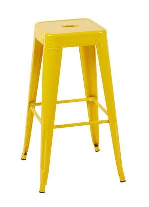 English Elm 30 Inch Backless Metal Counter Stools Set of 4 for Kitchen Island Bar or Cafe Yellow B347P472298