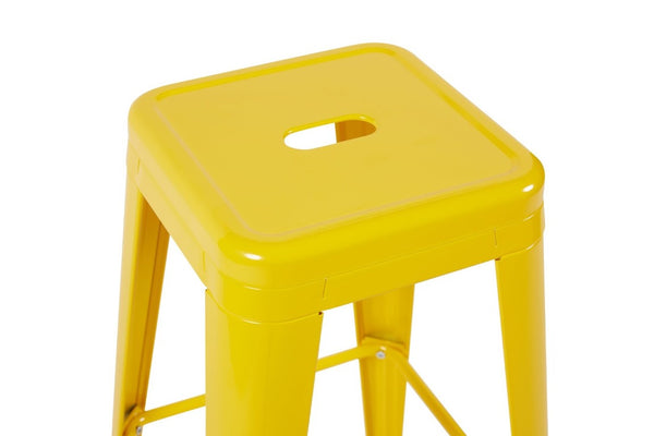 English Elm 30 Inch Backless Metal Counter Stools Set of 4 for Kitchen Island Bar or Cafe Yellow B347P472298