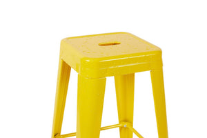 English Elm 30 Inch Backless Metal Counter Stools Set of 4 for Kitchen Island Bar or Cafe Yellow B347P472298