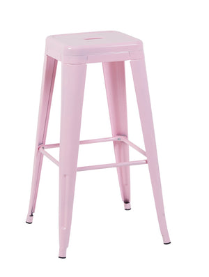 English Elm 30 Inch Backless Metal Counter Stools Set of 2 Industrial Kitchen Island Seating Pink B347P472300