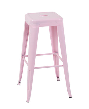 English Elm 30 Inch Backless Metal Counter Stools Set of 2 Industrial Kitchen Island Seating Pink B347P472300