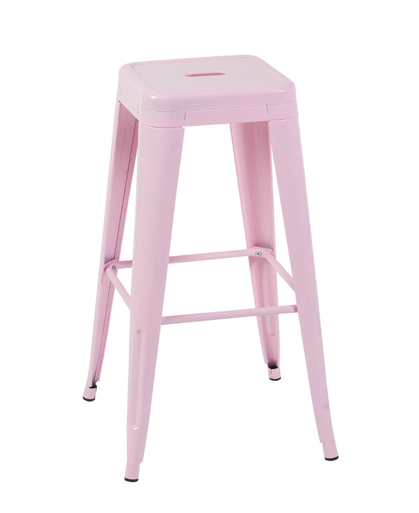 English Elm 30 Inch Backless Metal Counter Stools Set of 2 Industrial Kitchen Island Seating Pink B347P472300