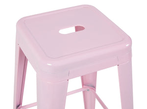 English Elm 30 Inch Backless Metal Counter Stools Set of 2 Industrial Kitchen Island Seating Pink B347P472300
