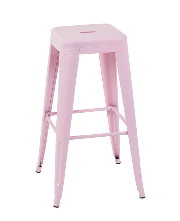 English Elm 30 Inch Backless Metal Counter Stools Set of 4 for Kitchen Island Bar or Cafe Pink B347P472301