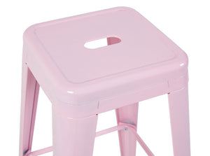 English Elm 30 Inch Backless Metal Counter Stools Set of 4 for Kitchen Island Bar or Cafe Pink B347P472301