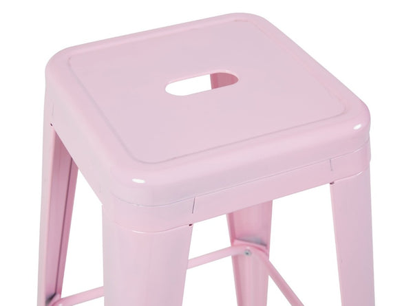 English Elm 30 Inch Backless Metal Counter Stools Set of 4 for Kitchen Island Bar or Cafe Pink B347P472301